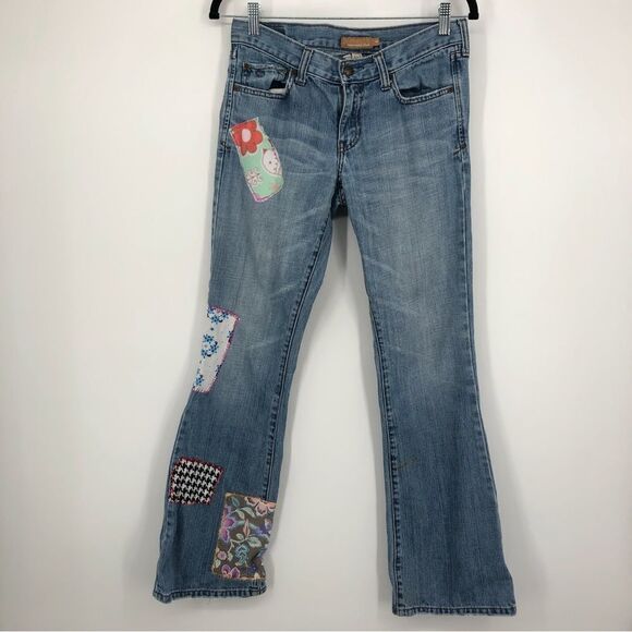Vintage Y2K Abercrombie & Fitch Womens Jeans 4 Bootcut Low Rise Patch Light Wash - Picture 1 of 12